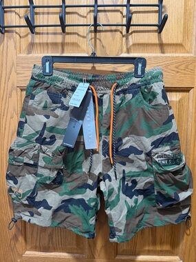 NWT SMOKE RISE Wood Camo Cargo Men’s Shorts with Drawstring and Pockets Size S